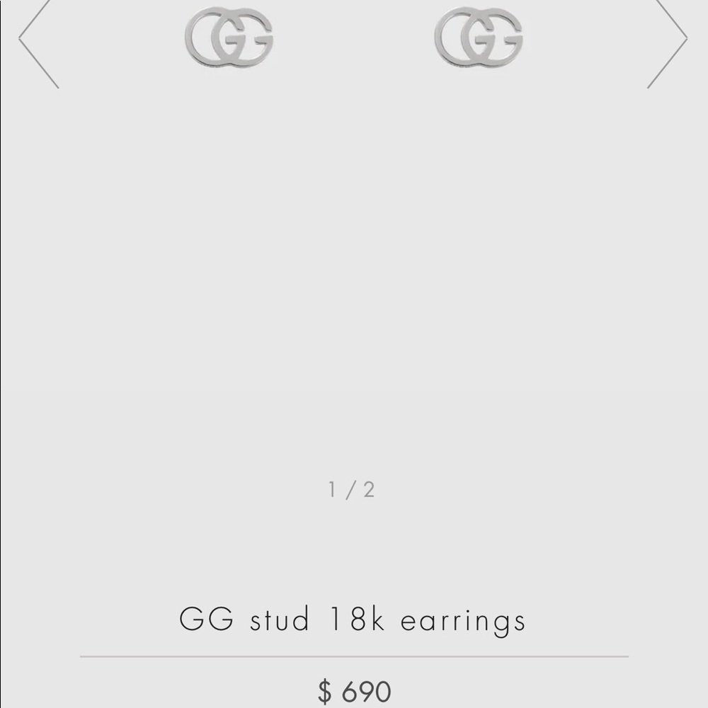 GG Studs 18k White Gold